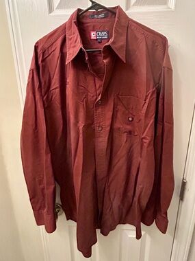 Ralph Lauren (Chaps) Men's Long-Sleeve Rust Red Button-Down Shirt